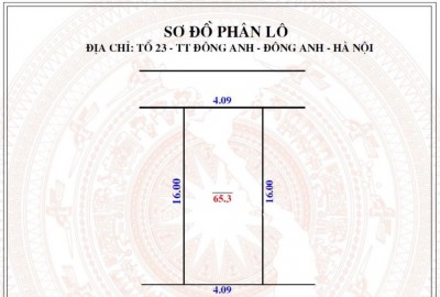 CHÍNH CHỦ CẦN TIỀN BÁN GẤP LÔ ĐẤT ĐÔNG ANH 65M2, MT 4.1, GIÁ 3,5 TỶ