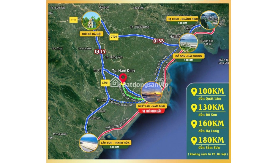 Cơ hội cuối sở hữu Đất trung tâm thị trấn Quất Lâm, Nam Định chỉ hơn 1 tỷ